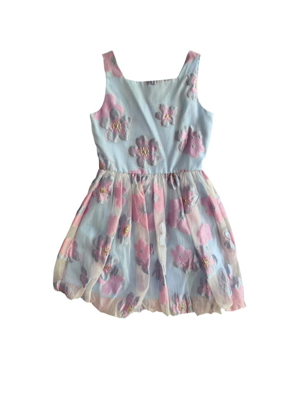 RARE EDITIONS Girls Floral Organza Sleeveless Fit & Flare Bubble Dress, Sz 10